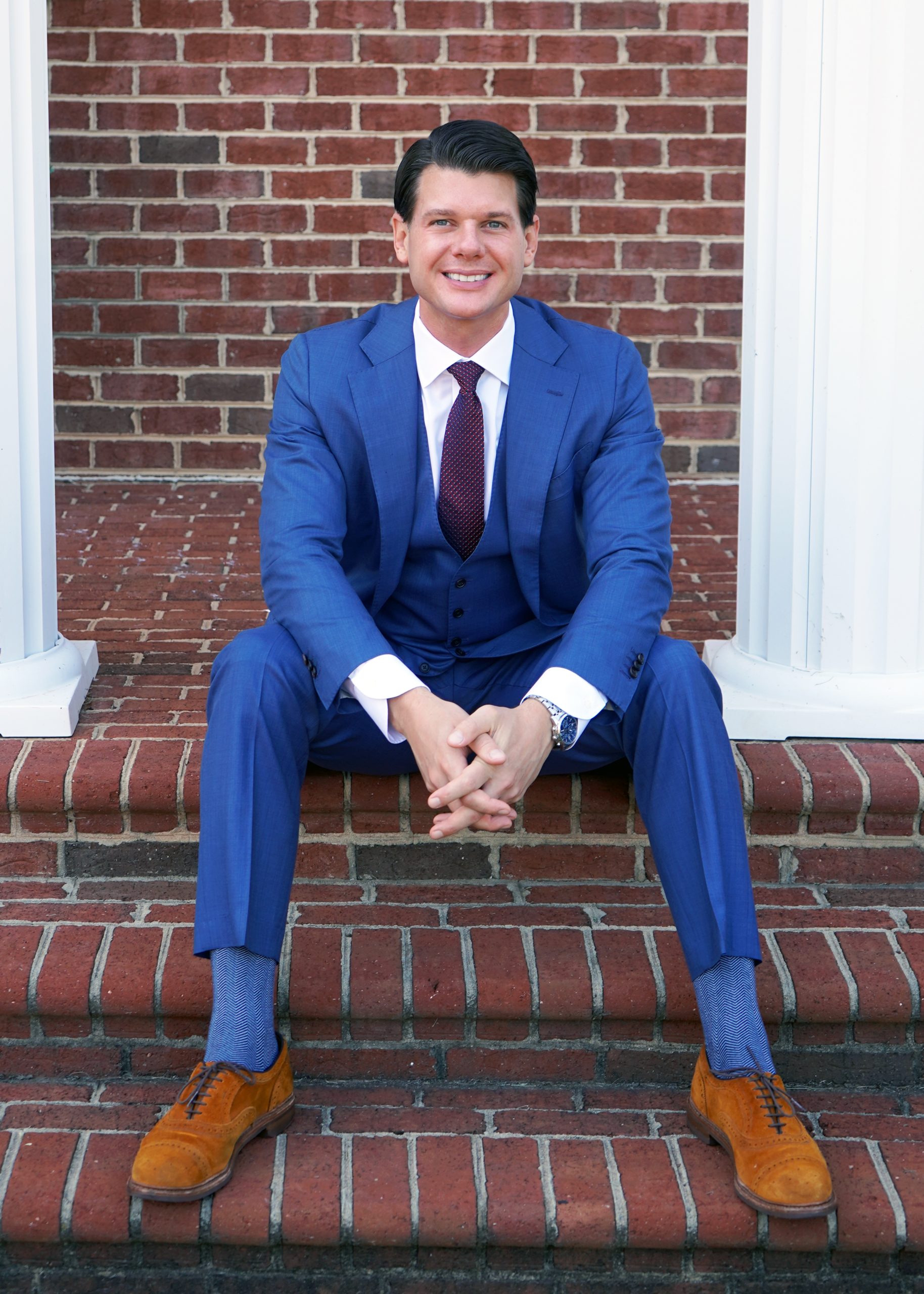 Sitting on steps